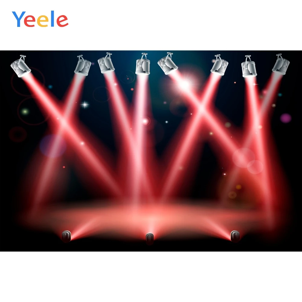 Yeele Dark Stage Red Light Beam Young Concert Baby Photography Backgrounds Customized Photographic Backdrops for Photo Studio |