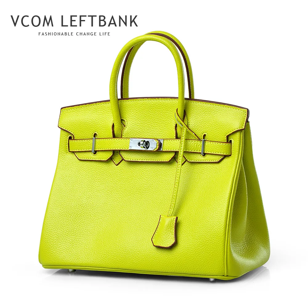 

Vcom'Leftbank Luxury Brand Designer Genuine Leather bag European and American Style Women Leather Handbag Elegant Women Tote