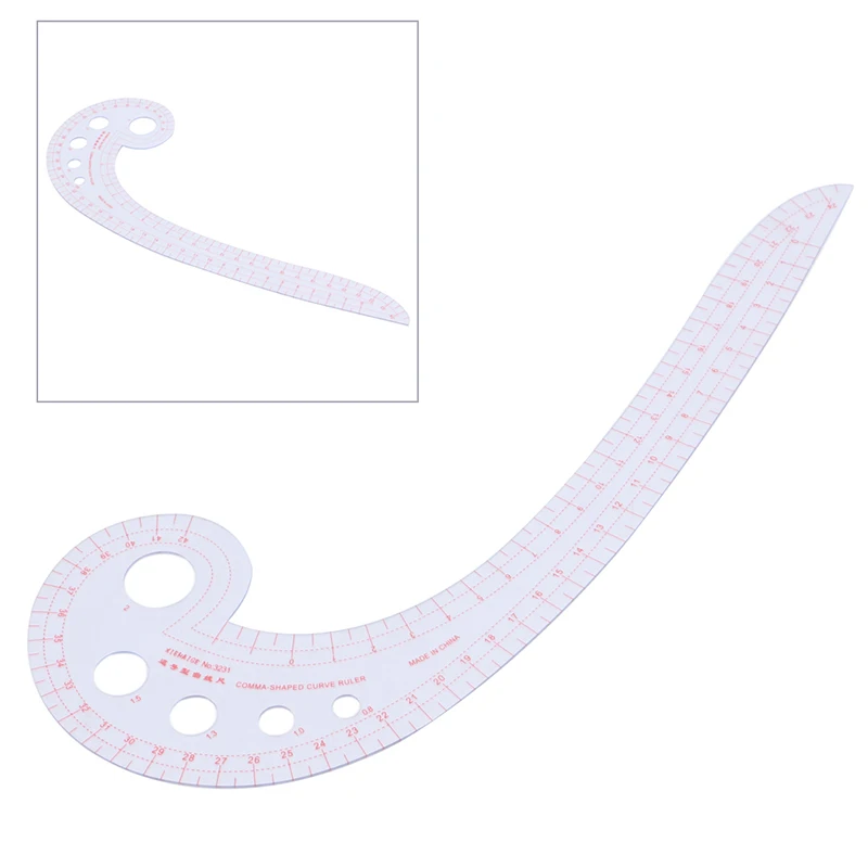 

Sewing Ruler Comma Shaped French Curve Plastic Tailor Drawing Craft Tool DIY