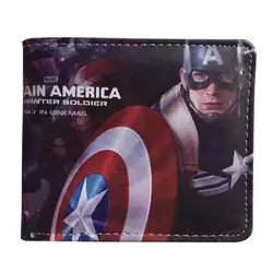 IVYYE 1 шт Капитан Америка герой Мода Аниме ПУ кошелек сумка, кошельки на молнии карман для монет универсальные кошельки карты унисекс подарки