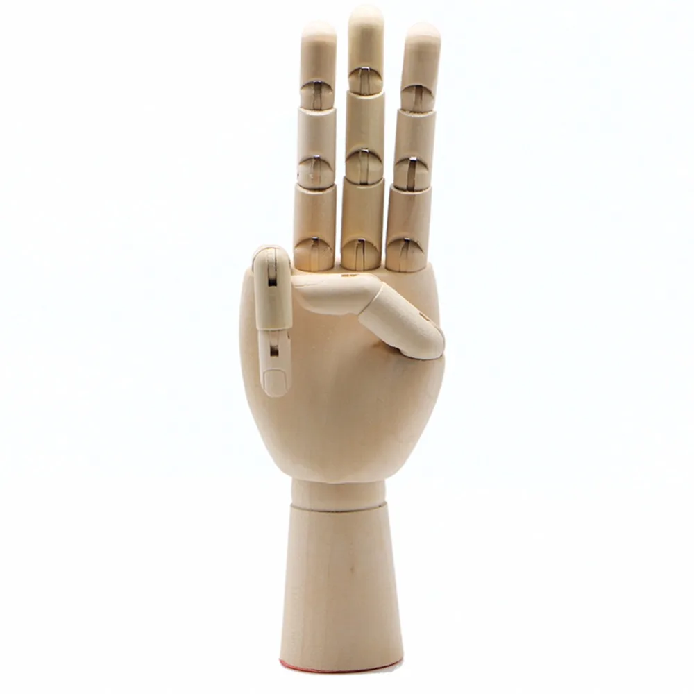 

Right Left Hand Wooden Model Sketching Drawing Jointed Movable Fingers Mannequin