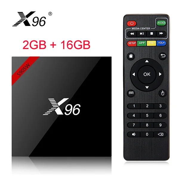 Горячее предложение! Распродажа! X96 Android 7,1 Smart tv BOX четырехъядерный HD2.0 4K* 2k Amlogic S905W с bluetooth-подключением+ ИК-пульт дистанционного управления - Цвет: x96 2g 16g