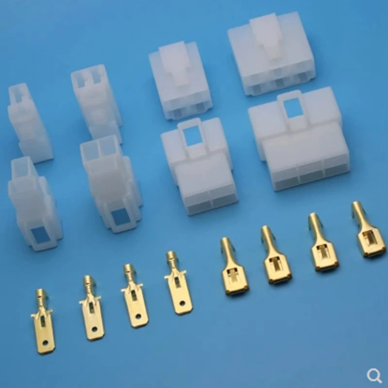 

2 sets DJ7021-6.3 quick connect auto connector motorized electric 2p3p4p6pins plug 12A300V 9.0mm space pitch