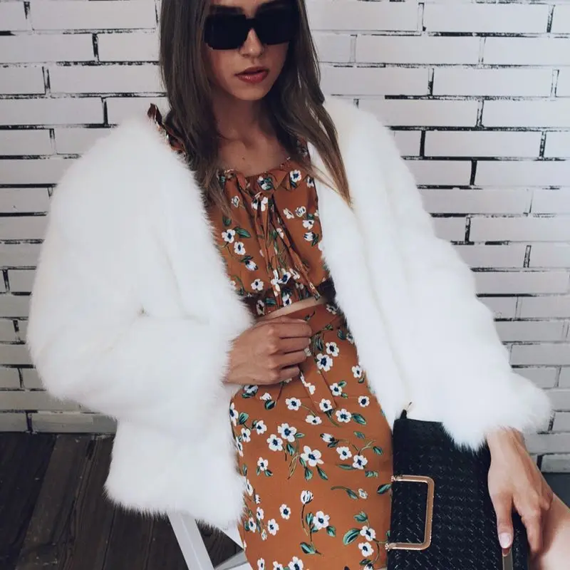 Hiver De Cardigans gris vert Chaud pink Longues Épaississent Manteaux Manteau Femme blanc Manches pink noir Vestes Mode Des 1 Rouge Faux 2 Survêtement Fourrure Streetwear À Femmes fvx5Rpqw