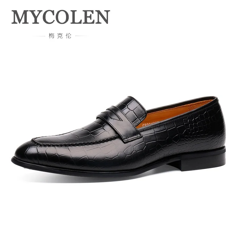 

MYCOLEN Spring/Autumn Shoes Men Luxury Designers Business Dress Crocodile Pattern Men Boots Breathable Shoes Calcados Masculino