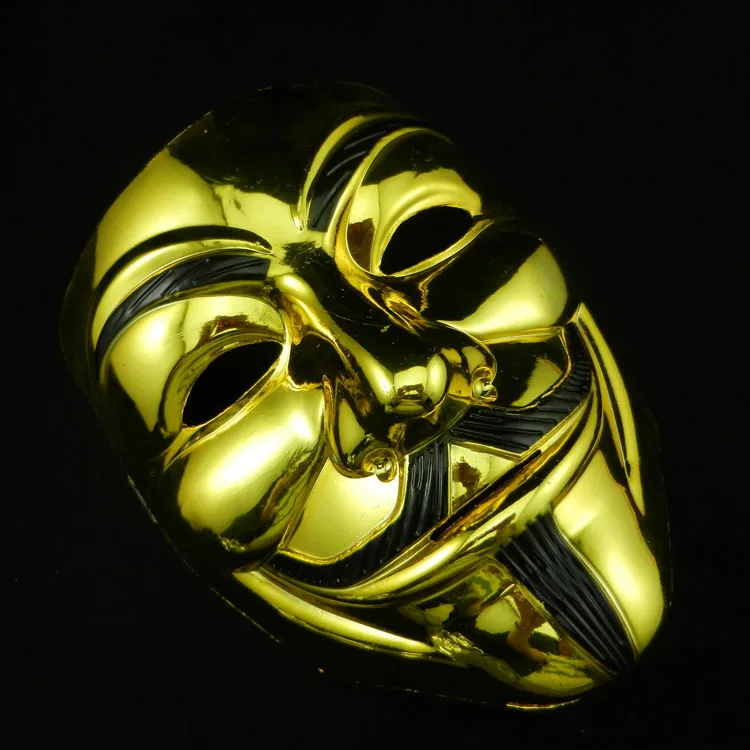 

Movie Theme V Mask Plating Mask Venetian Carnival Mask For Anonymous Mardi V-Word Theme Plating Full Face Mask wholesale