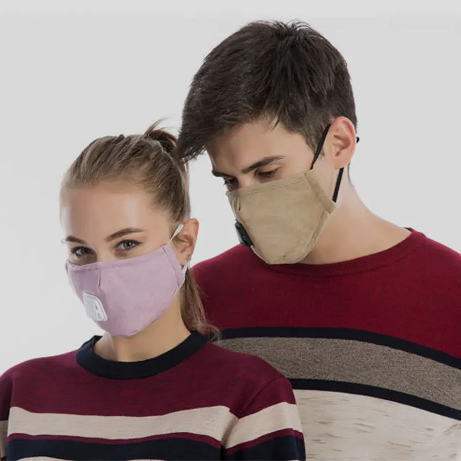 

1Pc PM2.5 Anti Pollution Mask Dust Respirator Washable Reusable Breathable Valve Masks Cotton Unisex Mouth Muffle for Allergy/Tr