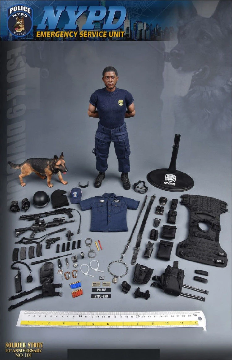 Для коллекции Soldier Story 1/6, NYPD ESU, K-9, Отдел полиции K9, фигурка с полицейской собакой, мужской солдат, фигурка, полный набор