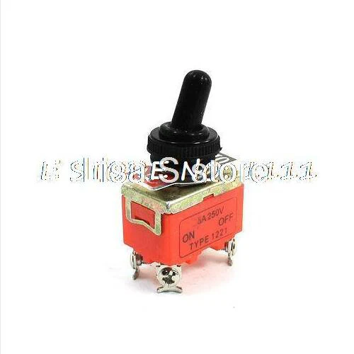 

DPST Self Locking ON/OFF 2 Position 4Pins Toggle Switch 250V 15A Amp w Cover 1221