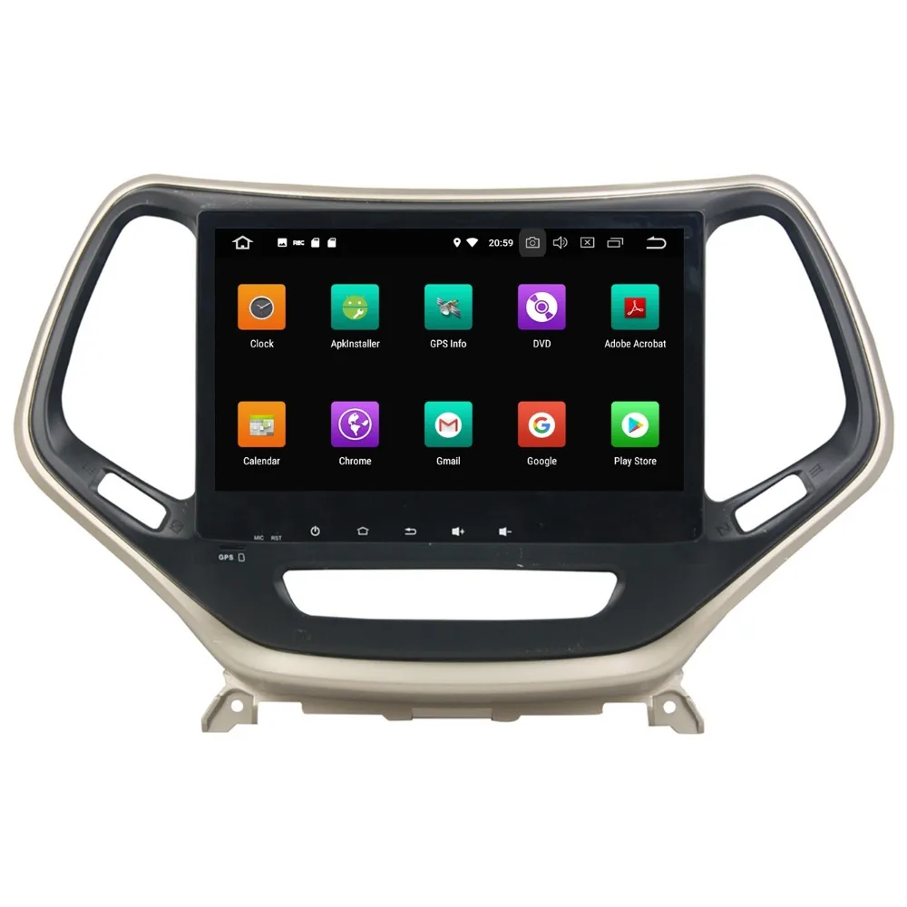 Top 10.1" Android 8.0 Car DVD Radio GPS Navigation for Jeep Cherokee 2016 2017 4GB RAM Car Audio Bluetooth WIFI USB DVR 32GB ROM 4