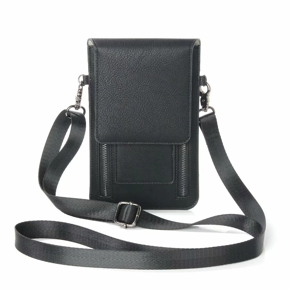 Роскошные шейный ремешок бумажник держатель для карт из искусственной кожи Для женщин сумка для Xiaomi Redmi Mi A2 8 Lite 6a примечание 6 5a 5 4 4a 4x Pro Чехол - Цвет: Black