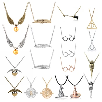

10 pcs Action Figure Magic Hat time turner Necklace Metal Alloy time Sand leakage Classic Pendants deco gift Toys for kids party