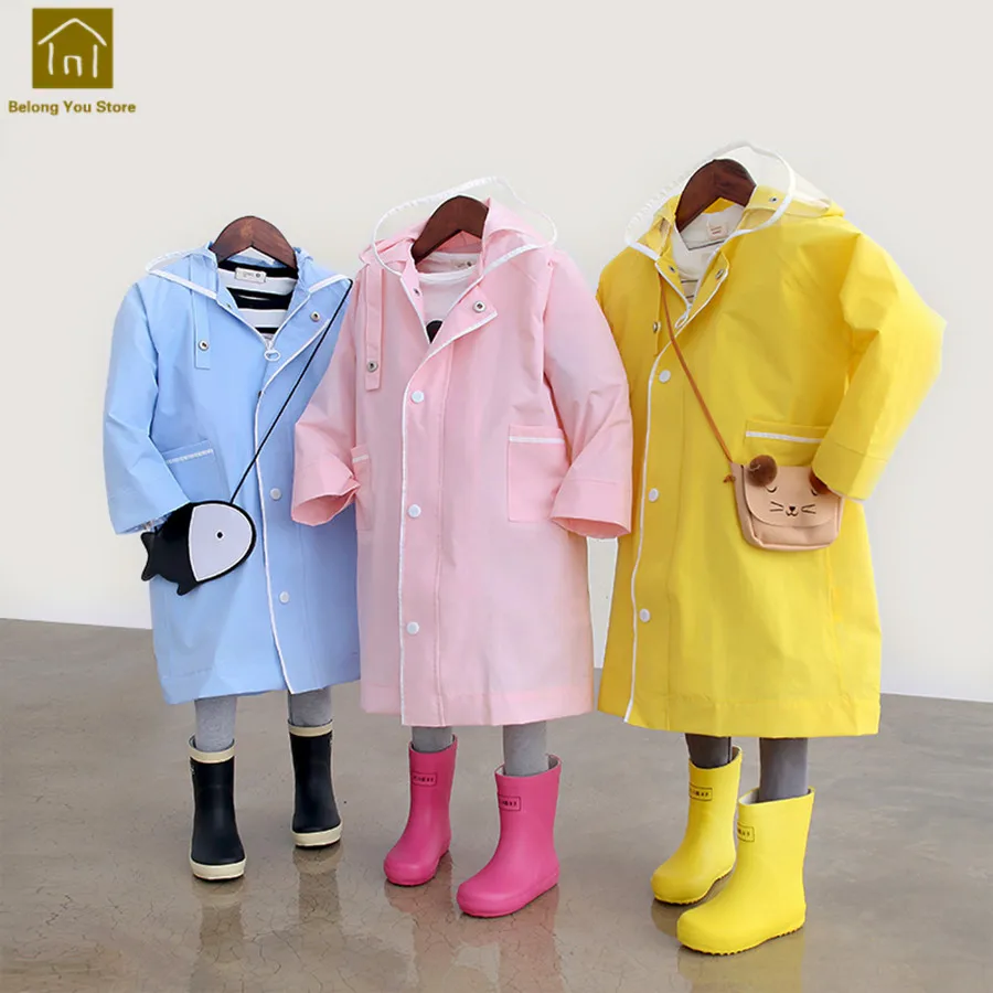 school kids raincoat children