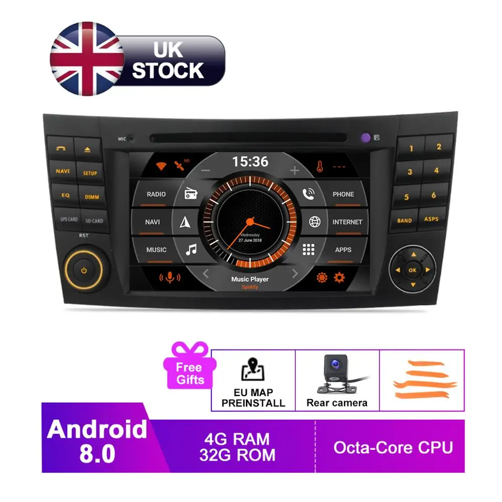 7 &quotIPS Android 8 0 Автомобильный GPS стерео для Benz E Class W211 E200 E220 E300 E350 Авто DVD Радио FM RDS