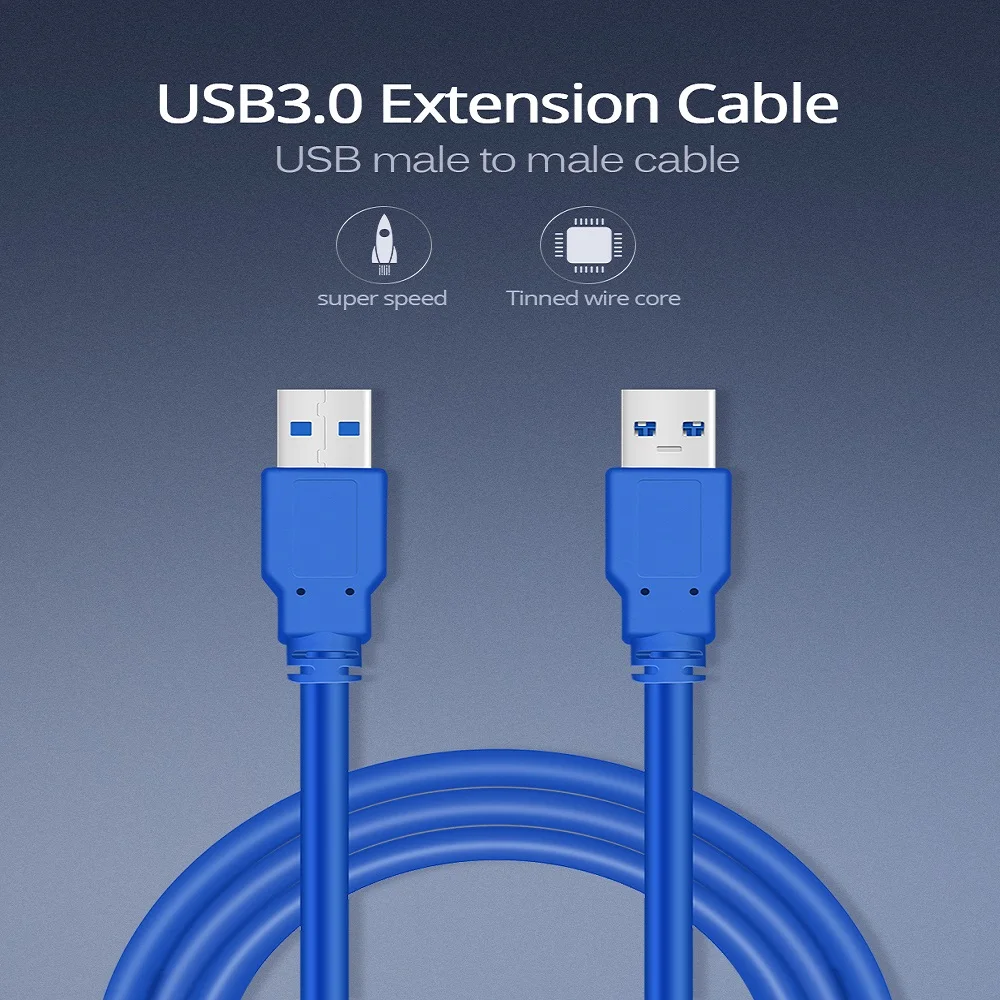 

TISHRIC USB Extension/Extender Cable/Cord USB 3.0 Male to Male For External Hard Drive Computer Smart Devices Data Cable USB 3.0