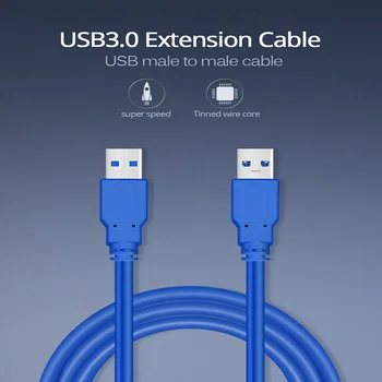 

TISHRIC USB Extension/Extender Cable/Cord USB 3.0 Male to Male For External Hard Drive Computer Smart Devices Data Cable USB 3.0