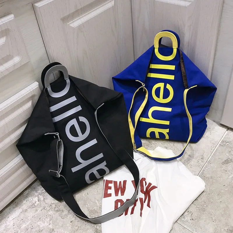 Новая модная повседневная Холщовая Сумка, сумка для ленивых, большая Вместительная женская сумка на плечо, сумки-мессенджеры с буквенным принтом, женские сумки