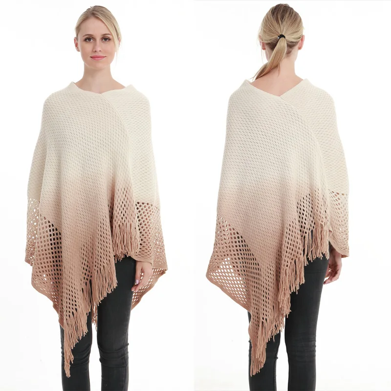 New Autumn Woman Poncho Fashion Sweater Kint Tassel Pullover Plus Size Poncho For Lady Hollow Large Cape Coat New Autumn Woman Poncho Fashion Sweater Kint Tassel Pullover Plus Size Poncho For Lady Hollow Large Cape Coat