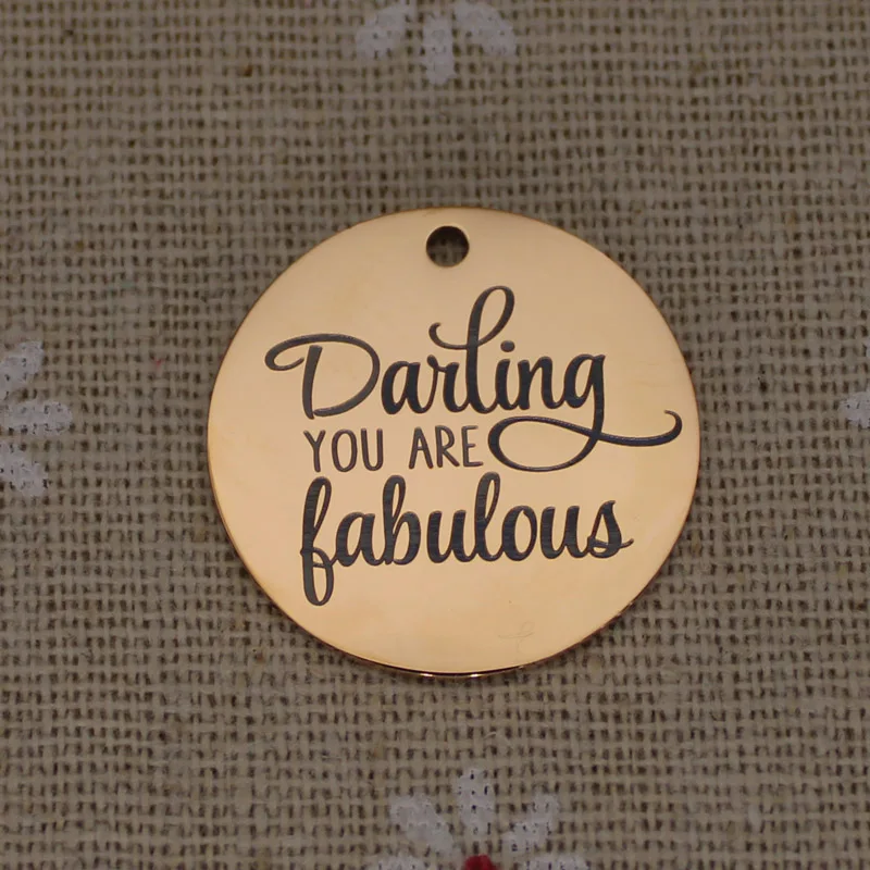 Ladyfun настраиваемые Darling You Are Fabulous Подвеска Шарм круглый парень, девушка муж жена день Святого Валентина подарок