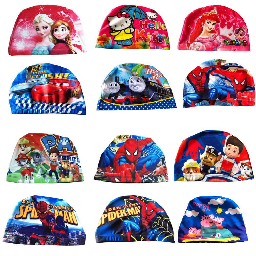 

Children Swim Caps Cartoon Swimming Cap Girls&Boys Swim Hat Fabric Quick-Dry Swim Pool caps and Hat