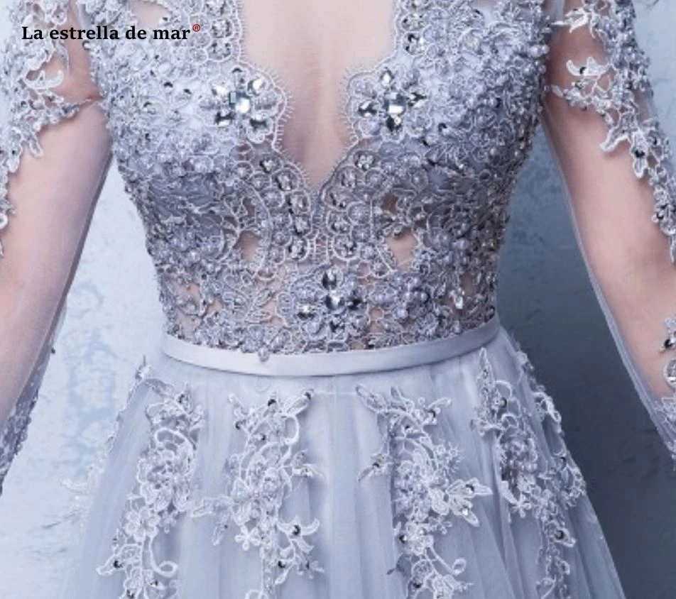 Vestidos para boda invitadas2019 новые кружевные Длинные рукава A Lina богемные серебряные Бордовые Платья для подружки невесты с шлейфом для свадебной вечеринки