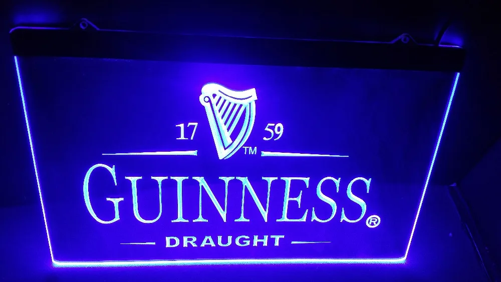 B09 Guinness Винтаж Логотип Пивной Бар Паб клуб 3d знаки светодиодный неоновый