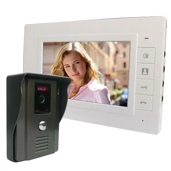 

Free Shipping 7`` TFT Color Video door phone Intercom Doorbell System Kit IR Camera doorphone monitor Speakerphone intercom