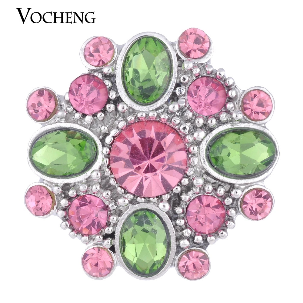 

10PCS/Lot Wholesale Vocheng Blossom Snap Charm 18mm 3 Colors Crystal Charms Vn-1025*10 Free Shipping