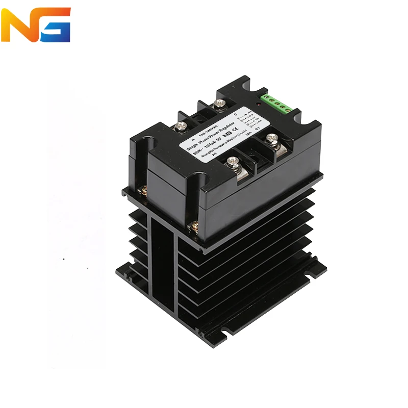 

NG SSR-10DA-W voltage regulator module single phase multiple control signal SCR regulate voltage with radiator