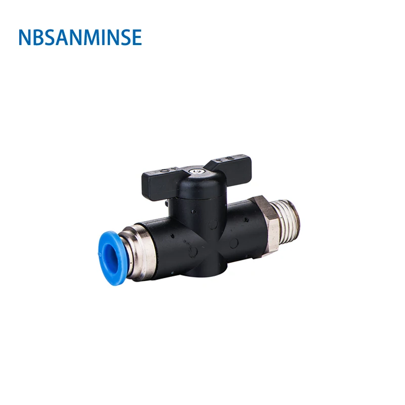 

NBSANMINSE 10Pcs/Lot BVC 1/8 1/4 3/8 1/2 Plastic Fitting Valve Air Flow Controller Pneumatic Compact Mini Ball Valve