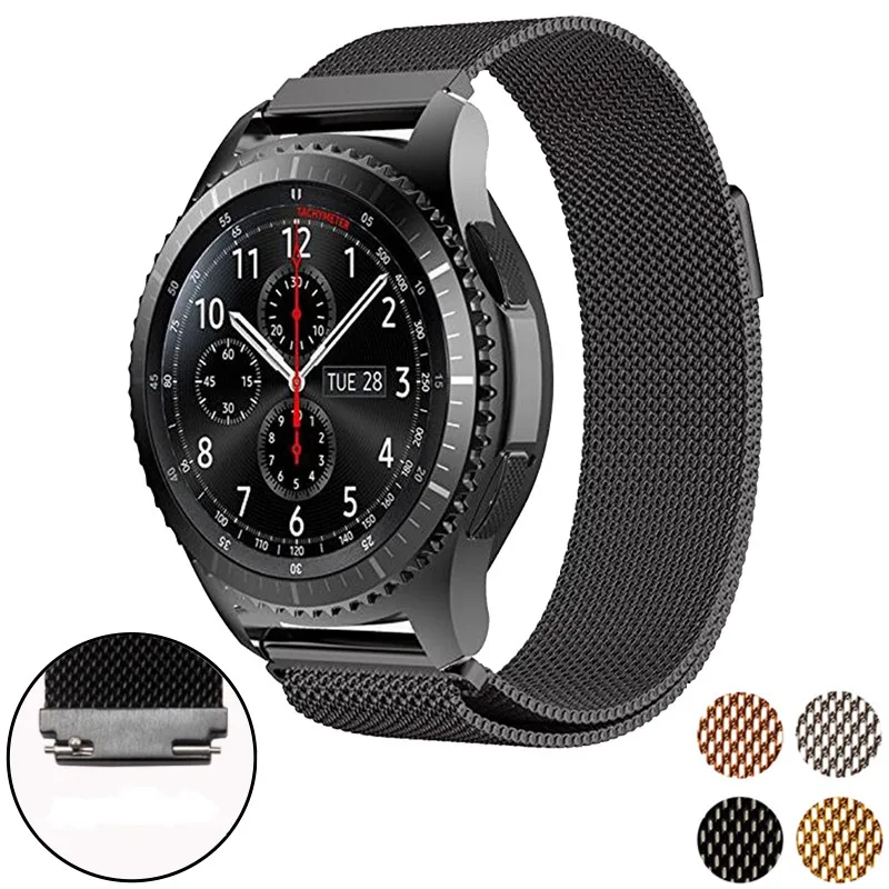 20 мм 22 Миланская петля ремешок для часов Samsung Gear S3 S2 Classic/S3 Frontier Магнитная застежка