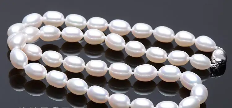 

18"9x10mm natural south sea white pearl necklace