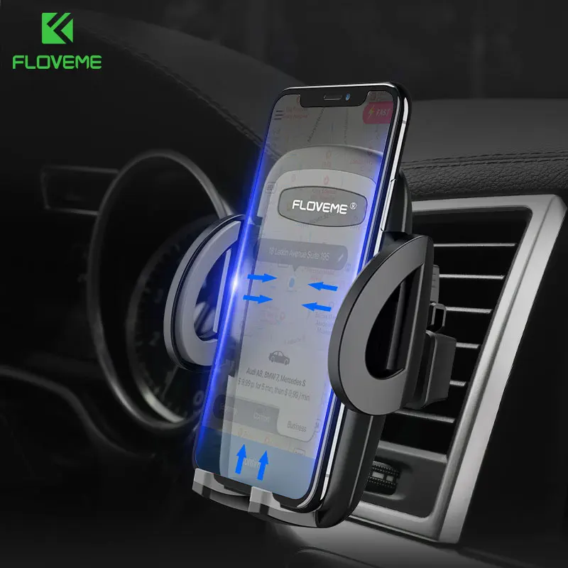 FLOVEME Universal Car Phone Holder Stand 360 Degree Air Vent Mount Phone Holder Car Phone Stand For iPhone X 8 7 6 5s Samsung S8