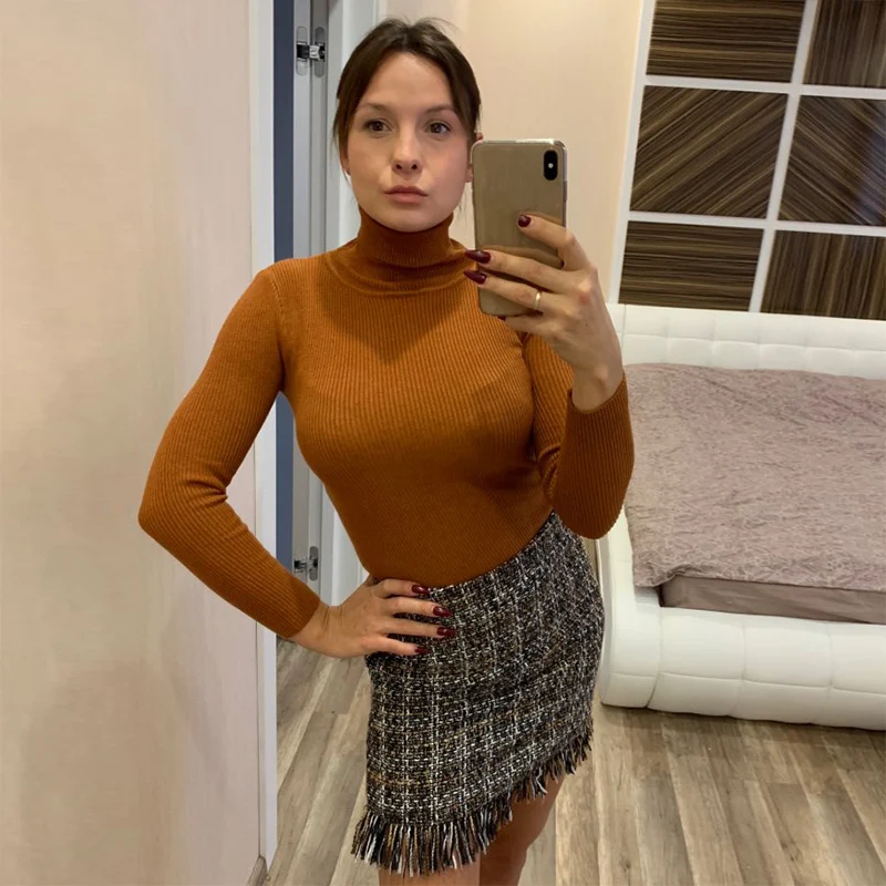 Womens Sweaters 2018 Winter Tops Turtleneck Sweater Women Thin Pullover Jumper Knitted Sweater Pull Femme Hiver Truien Dames New