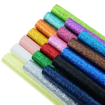 

Multi-Pieces Assorted Color A4/A5 Shiny Super Fine Glitter Faux Leather Fabric Sheets for Hair Bows, Headband, Head Clips Making