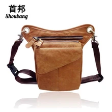 BiPtyDam Для мужчин многофункциональный масло воск кожа Талия пакеты отдыха Талия ног телефона Винтаж из натуральной кожи Для мужчин Курьерские сумки