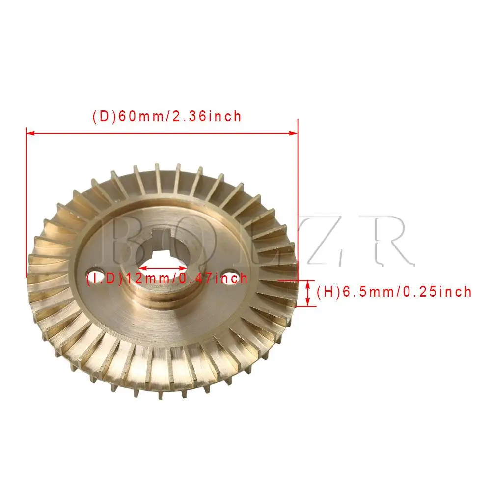 12mm Inner Hole Water Pump Spare Part Water Pump Replacement Part Double-sided Keyway Impeller 60mm Dia Brass water pump accessories