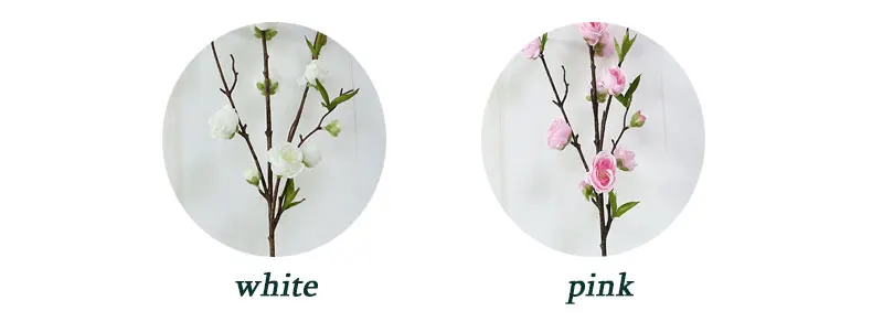 Flone Artificial Cherry Flower Simulation Peach Blossom Silk Flowers Fake Flower Branch Bouquet Wedding Home Party Decor Art (18)