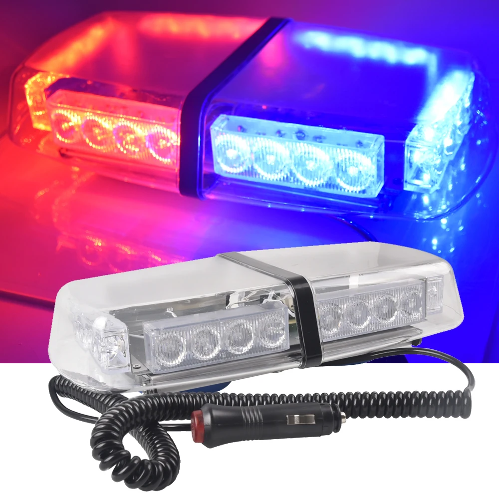 24LED Car Flashing Police Light LED Fog Lights Short Row Ceiling Lamp