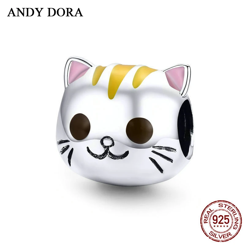 

2019 European Fashion Pink Cat Charms Silver 925 Original Bracelets Beads For Jewelry Making Valentine's Day Present Accessories