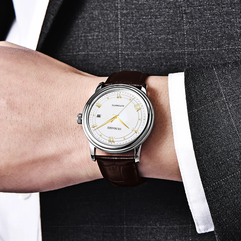 2019 جديد الرجال ساعات آلية Oumashi 40 مللي متر ميوتا الترفيه للماء ووتش العلامة التجارية الفاخرة جلد طبيعي التلقائي ووتش الرجال 04