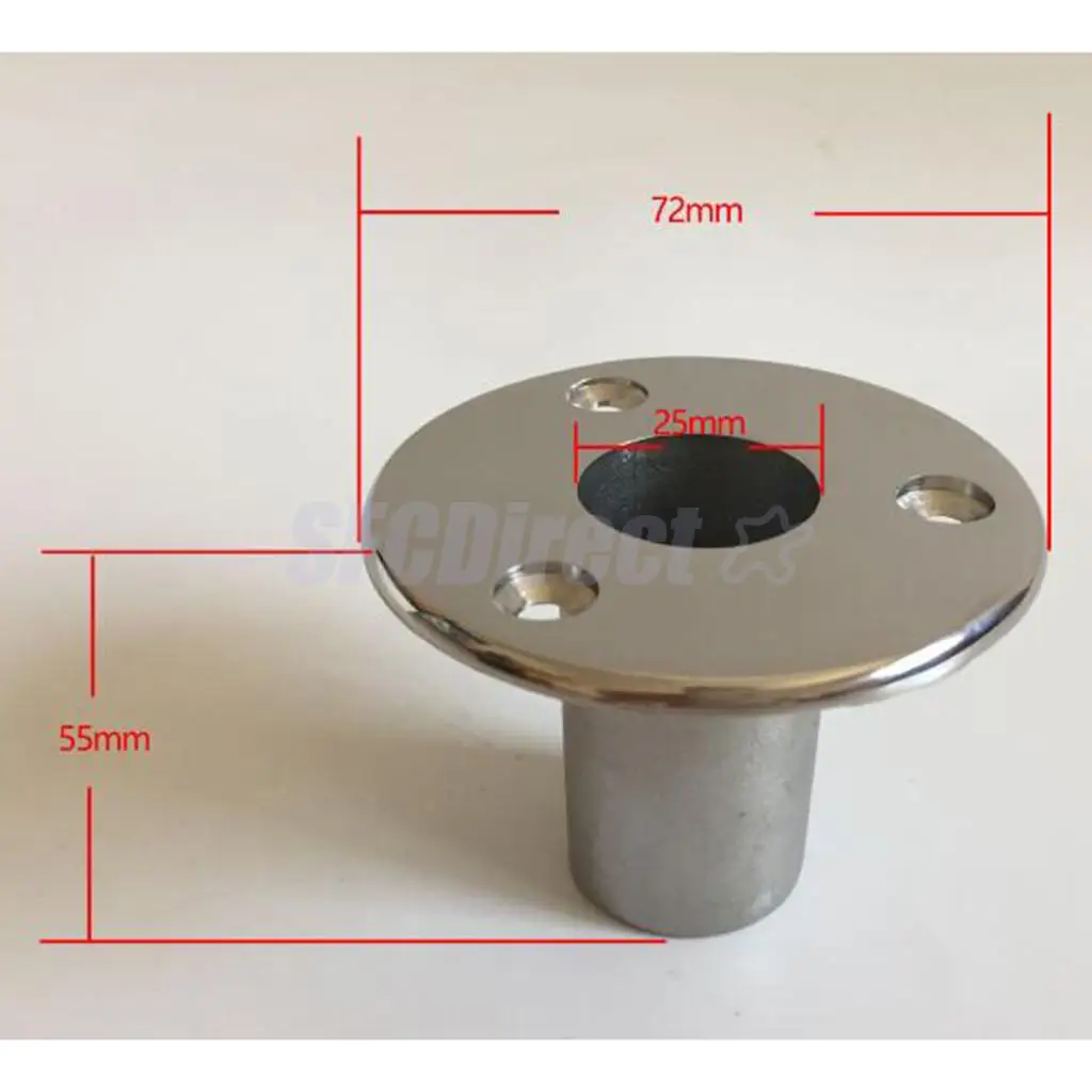 25mm 90 Degree Round Base Stainless Steel Boat Hand Rail Fitting Flush Mount