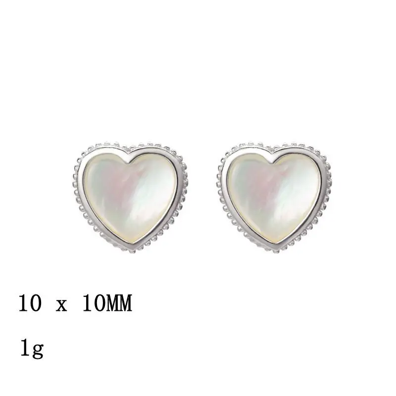 Silvology 925 стерлингового серебра белый корпус сердце серьги легкие Роскошные минималистичные серьги гвоздики для женщин новые модные ювелирные изделия - Цвет камня: Silver