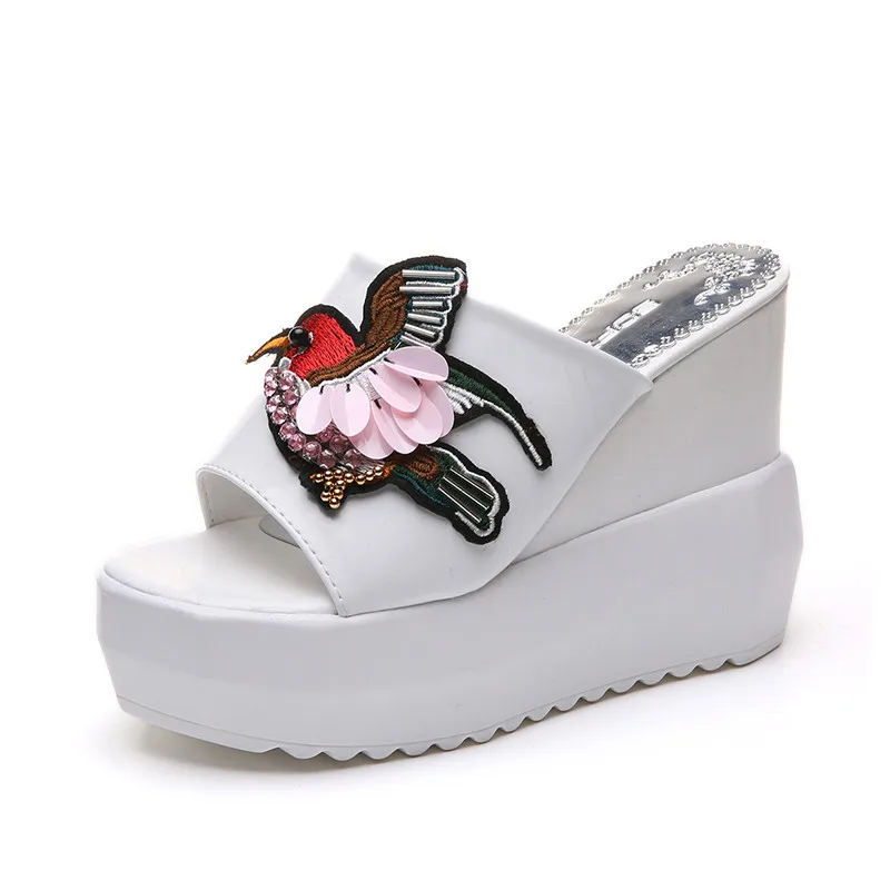 waterproof platform thick heel casual slippers