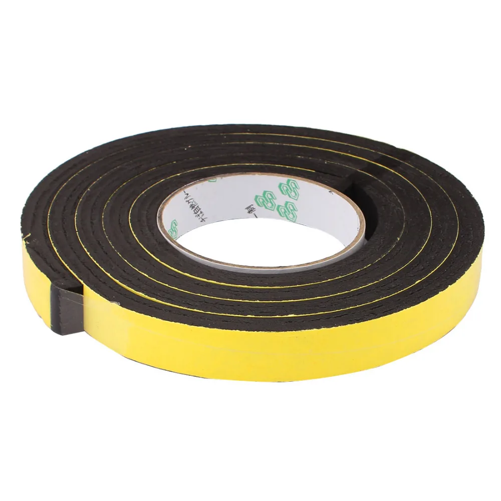 

Uxcell Hot Sale 1PCS 15/20/25mm Width Single Sided Sponge Self Adhesive Shockproof Sponge Foam Tape Insulation 2M Yellow Black