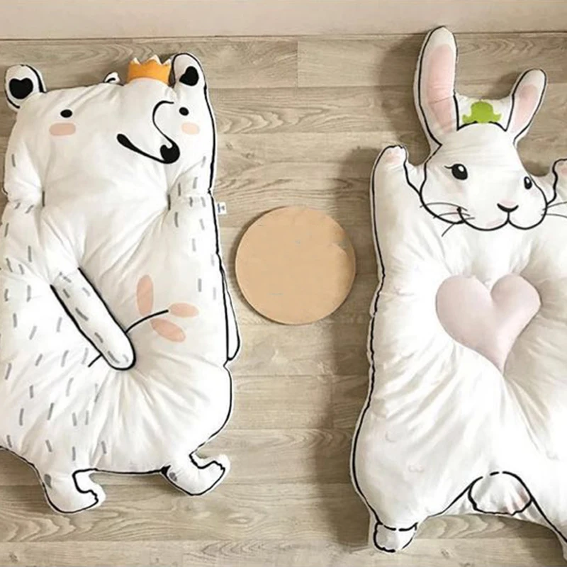 Детский игровой коврик из хлопка креативный дизайн кролик енот детская игрушка