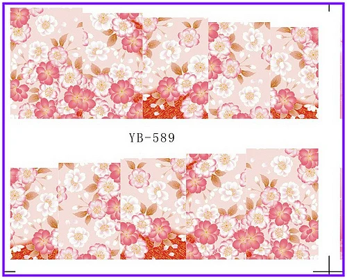 

Nail Sticker Full Cover Plum Cherry Blossoms Water Transfers Stickers Nail Decals YB589-594