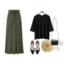 Высококачественная Женская плиссированная длинная юбка, модная, с разрезом, с поясом, макси юбка, Осень-зима, высокая талия, винтажная трапециевидная юбка, Bigsweety