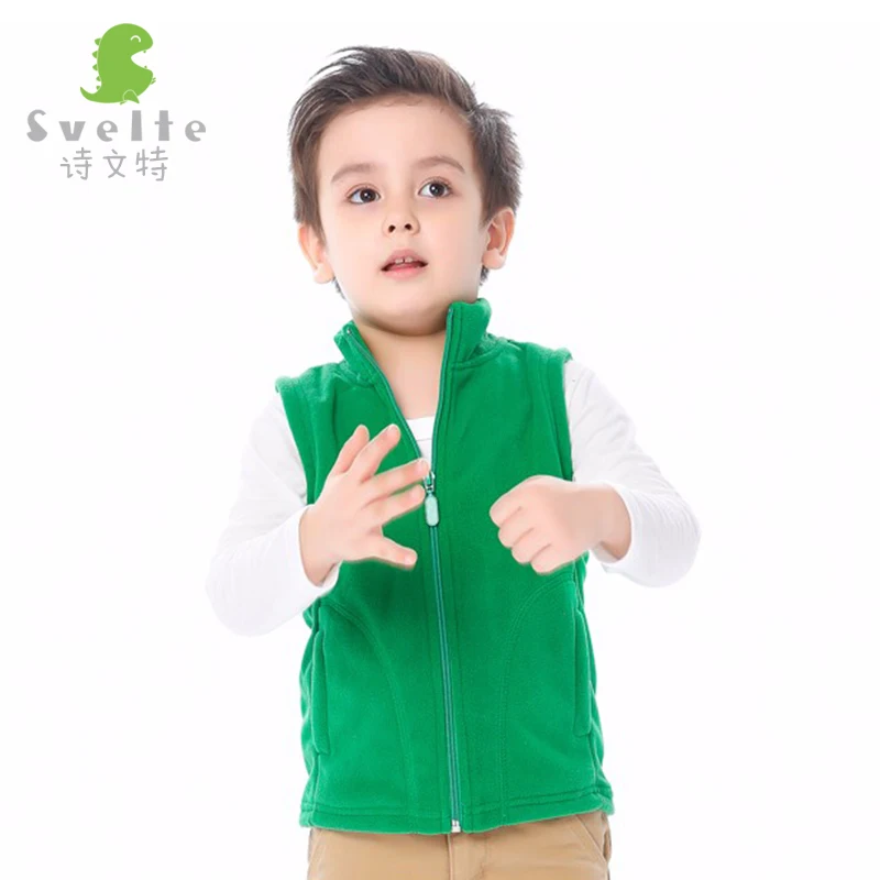 New Arrival Kids Fleece Vest Boys and Girls Soild Polar Fleese