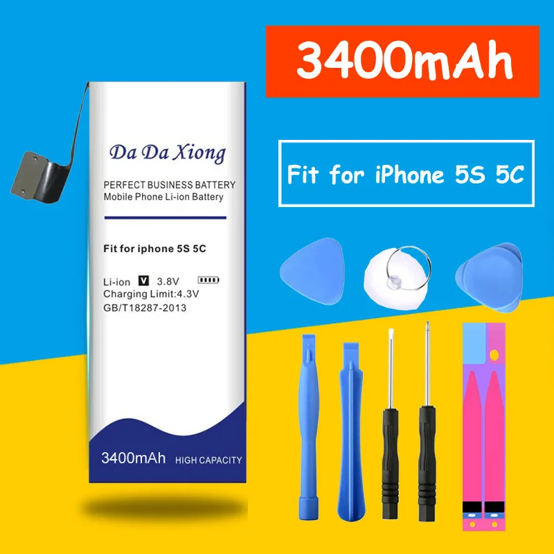 Оригинальный аккумулятор DaDaXiong 3400 мАч для Apple iPhone 5S 5C + Бесплатные инструменты |
